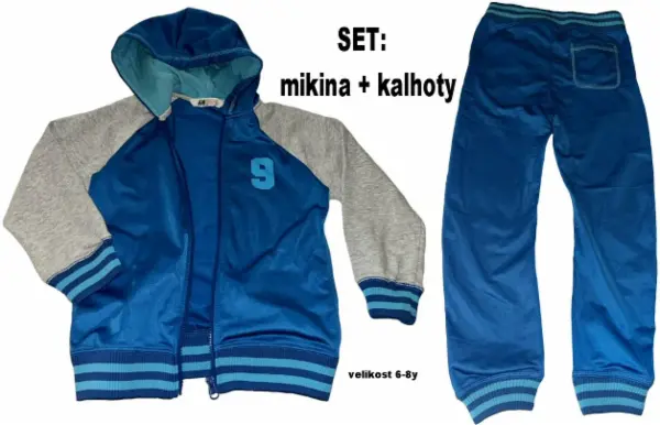 Super modrý sportovní set H&M (mikina a tepláky), vel. 6-8y
