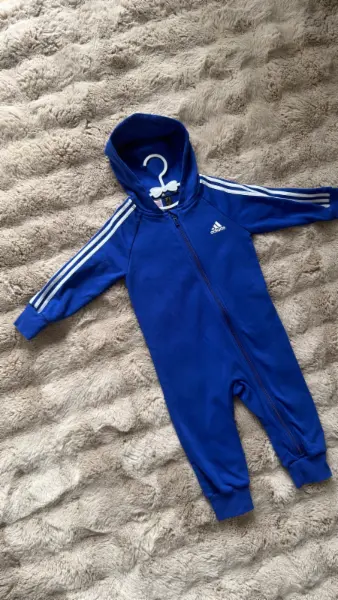 Dětský  overal s kapucí Adidas, modrá, vel. 92 2