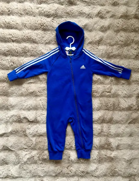 Dětský  overal s kapucí Adidas, modrá, vel. 92