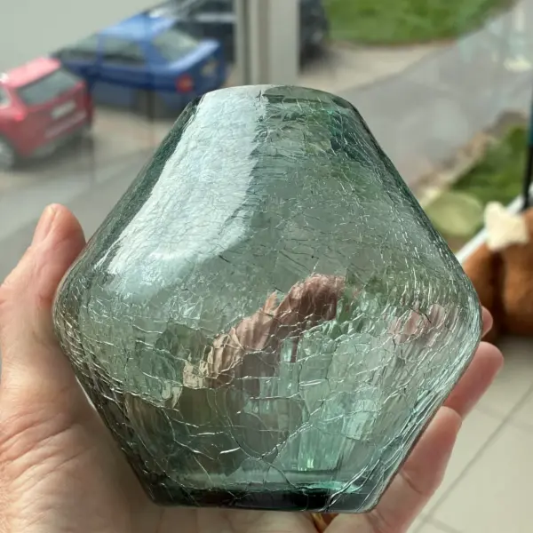 Dekorativní skleněná váza s efektem popraskaného skla 5