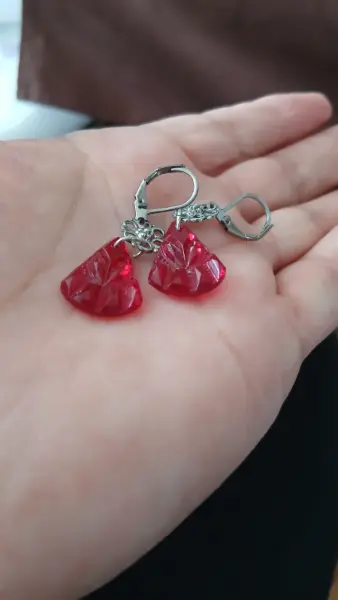 Staré náušnice jablonecké sklo bižuterie  6
