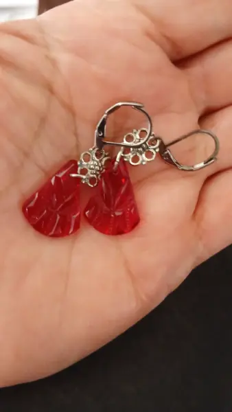 Staré náušnice jablonecké sklo bižuterie  5