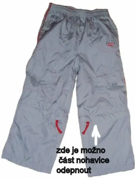 Šedé podšité kalhoty "kapsáče", vel. 3-4 y 2