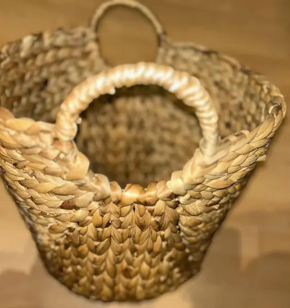 Přírodní proplétaný koš, vodní hyacint, výška 37cm 5
