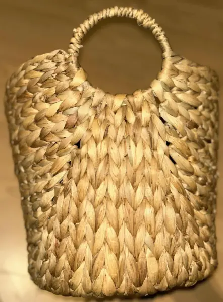 Přírodní proplétaný koš, vodní hyacint, výška 37cm 4