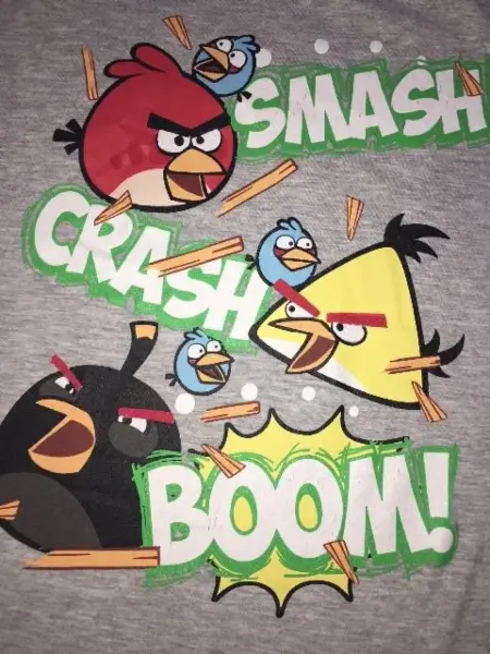 Šedé tričko Angry Birds, vel. 6-8y 2