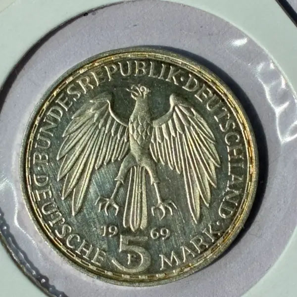 Německá pamětní mince 5 Marek 1969 Gerhard Mercator 2