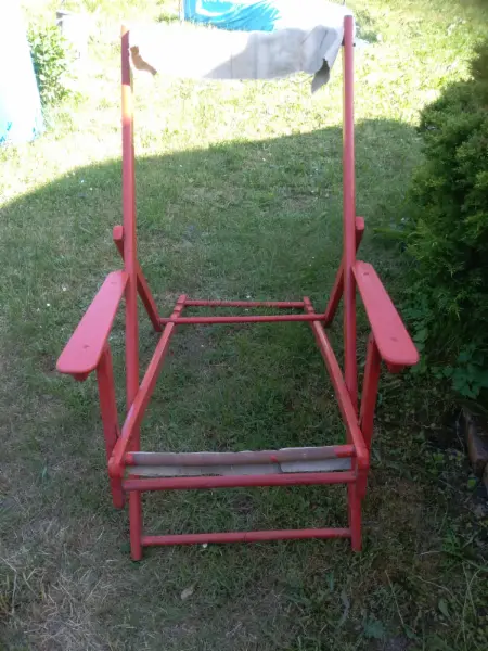 Zahradní dřevěné retro křeslo-kostra 6