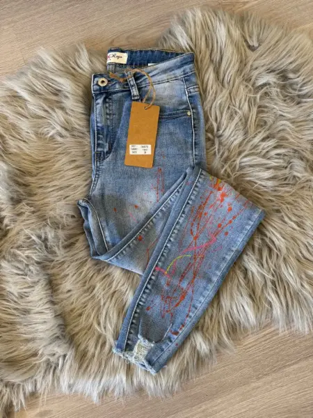 Rifle slim s cákancema jeans nové