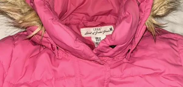 Růžová delší zimní bunda H&M, kapuca, vel. 6–7 let 5