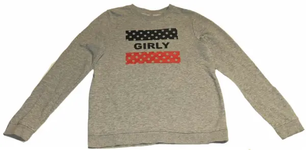 Šedá melírovaná dívčí mikina GIRLY, vel. 12-14y 2