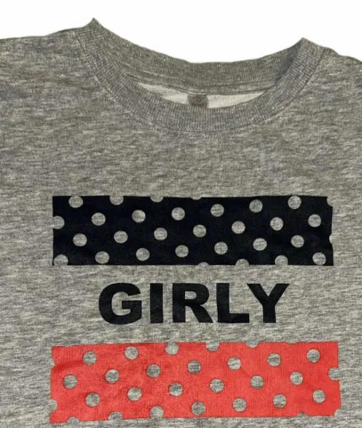Šedá melírovaná dívčí mikina GIRLY, vel. 12-14y