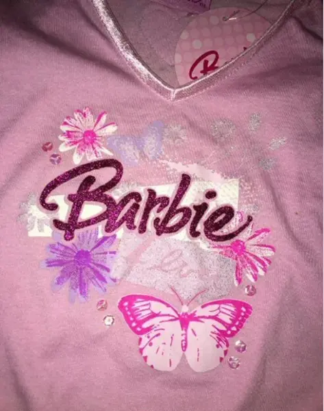 Růžové tričko s volánky a nápisem Barbie, vel. 1-2y 4