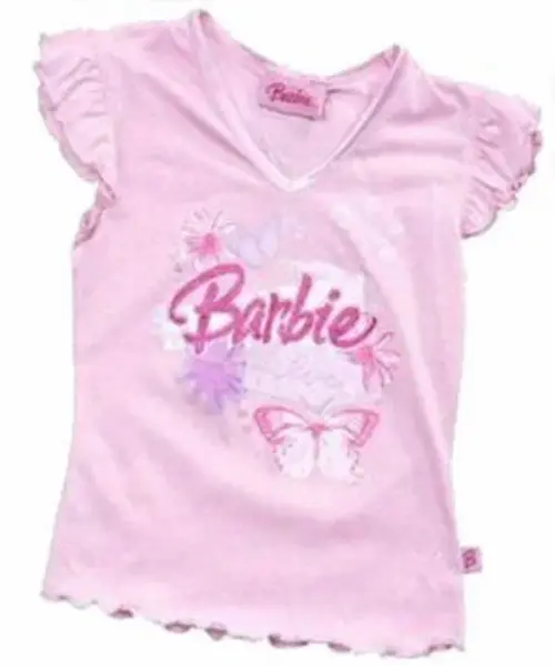Růžové tričko s volánky a nápisem Barbie, vel. 1-2y 5