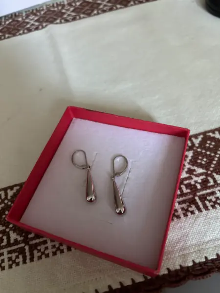 Elegantní stříbrné náušnice kapky z chirurgické oceli  2
