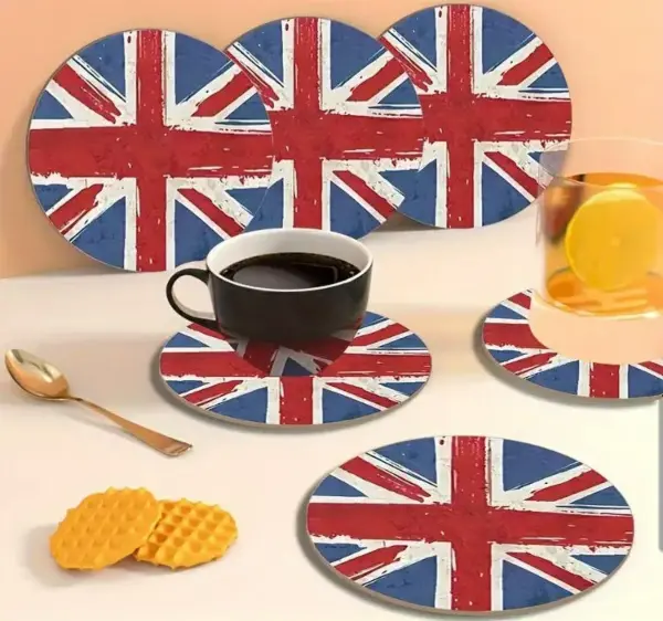 6x stylový dřevěný podtácek, motiv Union Jack 3