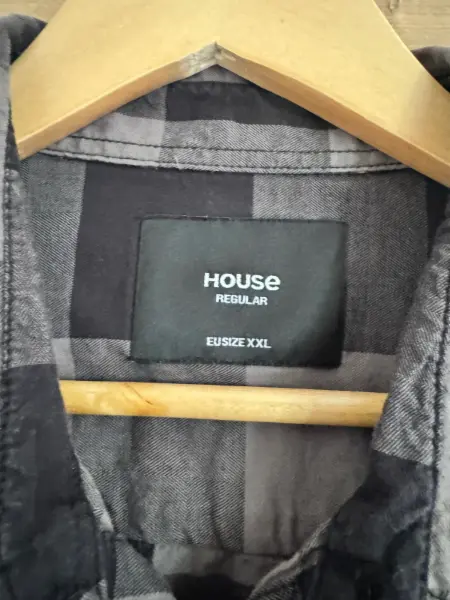 Pánská košile House, šedá kostkovaná, vel. XXL 3