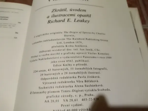 Darwinův původ druhů v ilustracích (Richard E. Leakey) 7