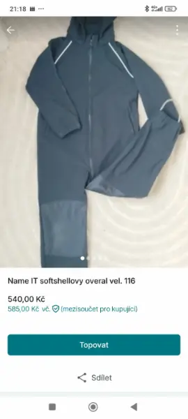 Dětský softshellový overal Name It, vel. 116 3