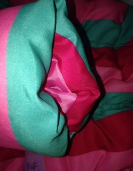 Růžová pruhovaná hřejivá zimní bunda, vel. 2-3y 4