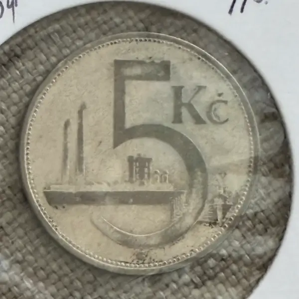 Československá mince 5 Kč 1929 Ag