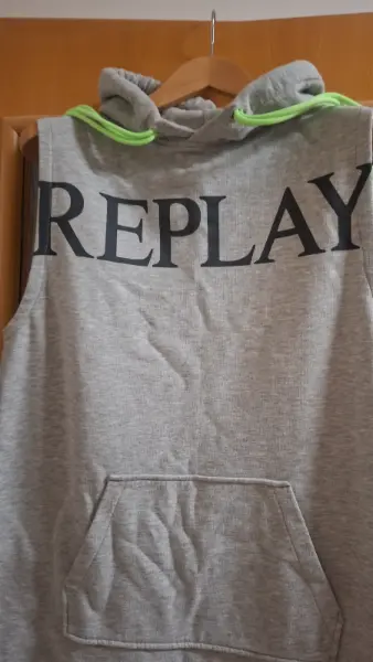 Šedá mikina bez rukávů Replay