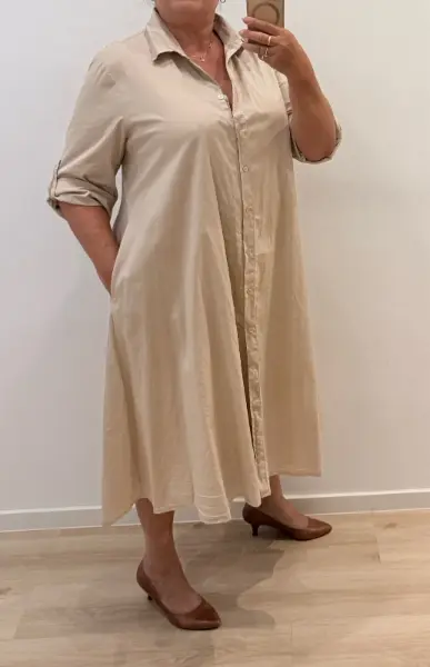 Béžové košilové šaty 3