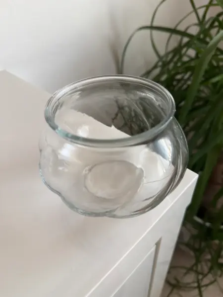 Malá kulatá skleněná váza Ikea na kytky nebo dekoraci 5
