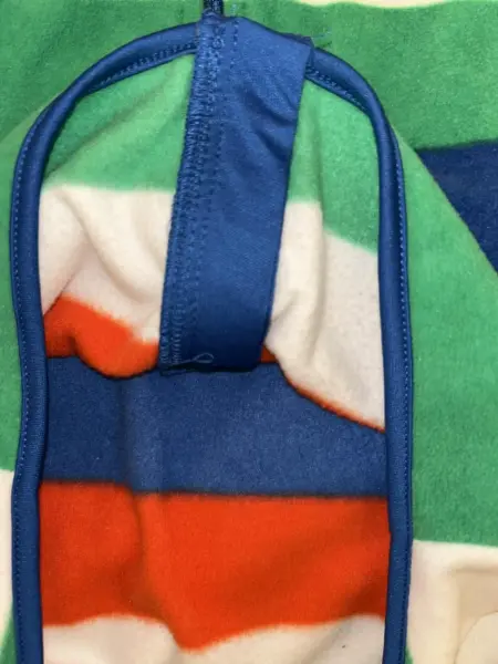 Barevná pruhovaná palečková fleece mikina vel. 3y 4