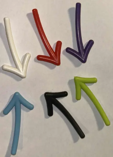 Set 6 ks: Barevné magnetické šipky 4