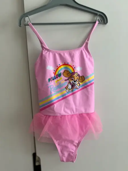 Dívčí plavky Paw Patrol s tylovou sukýnkou, vel. 110/116