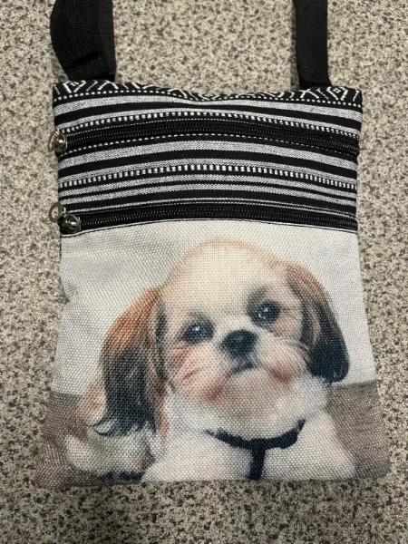 Malá crossbody kabelka s motivem pejska