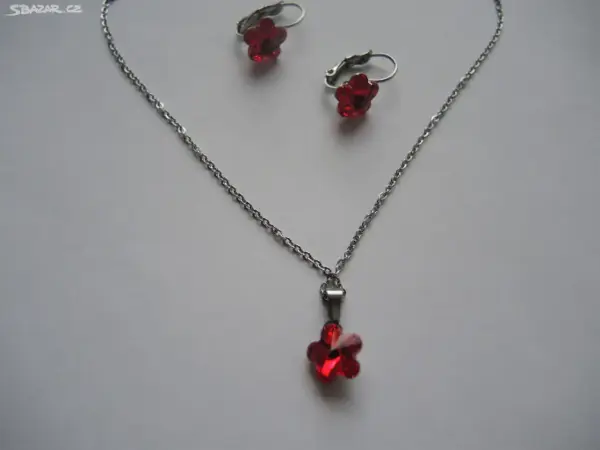 Souprava z chir oceli Swarovski kytičky 2