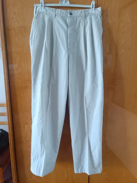 Béžové pánské kalhoty s gumou