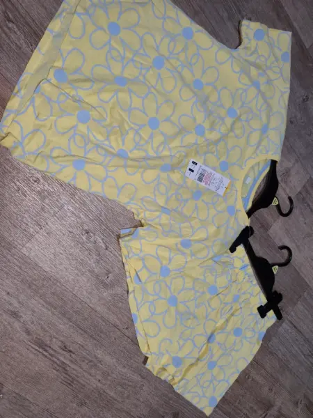 Dětský set pyžama F&F, žlutý s kytičkami, vel. 140