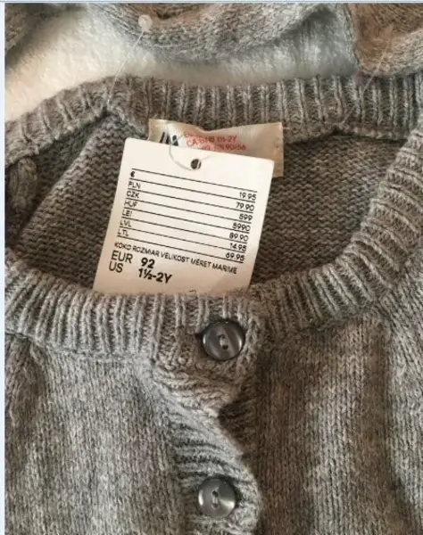 ZIMNÍ SET: Šedý svetr / kardigan + šála, 1½ - 2 y 5