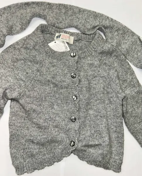 ZIMNÍ SET: Šedý svetr / kardigan + šála, 1½ - 2 y 2