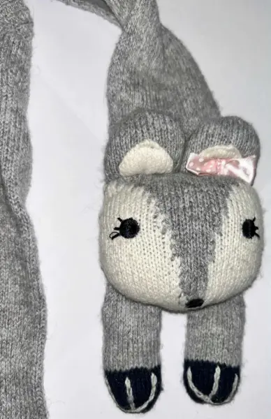 ZIMNÍ SET: Šedý svetr / kardigan + šála, 1½ - 2 y 6