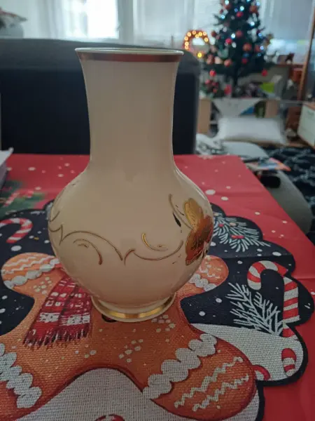 Starožitná váza Lichte VEB s ruční malbou 2