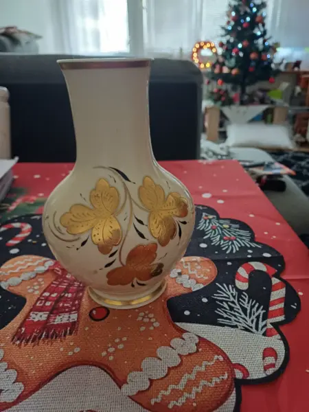 Starožitná váza Lichte VEB s ruční malbou
