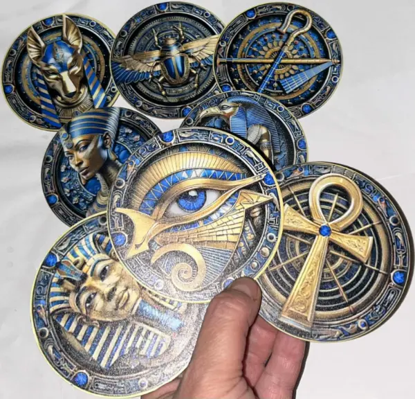 8x dřevěné podtácky - Egypt: Tajemství Nilu (Ø 8 cm) 3