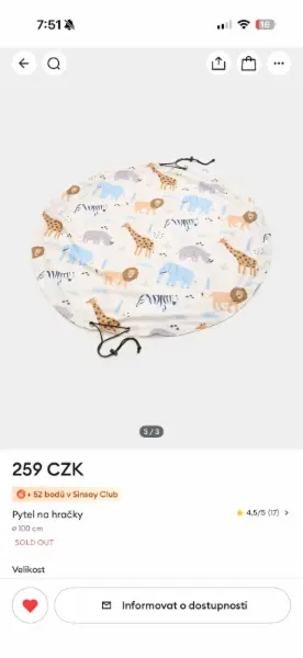 Sinsay pytel na hračky se zvířecím motivem 5