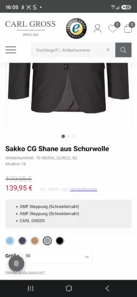 Pánské sako Carl Gross CG Shane, vel. 56 3