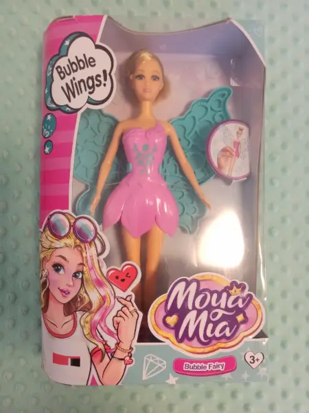 Panenka Moya Mia Bubble Fairy s křídly