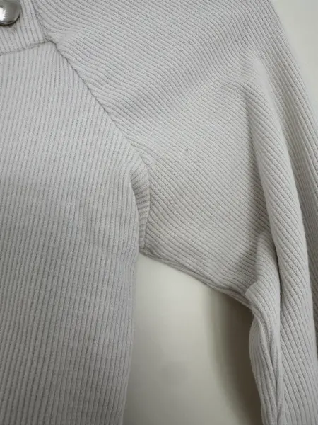 Dámský žebrovaný rolák s knoflíky, krémový XS 2