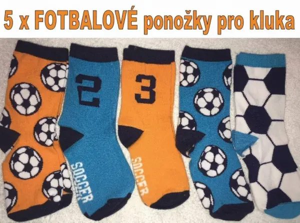 5x Nové ponožky: Super pro malého fotbalistu, vel. 28/30