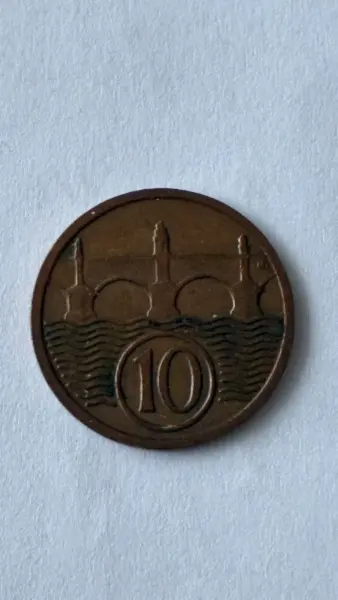 Československá mince 10 haléřů 1933