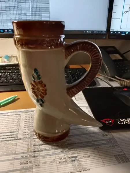 Keramický korbel s motivem koní, Thalmassing 1986 2
