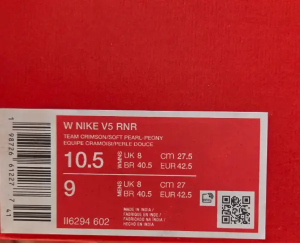 Nike V5 RNR – Team Crimson / Soft Pearl-Peony, Vel.42,5  7