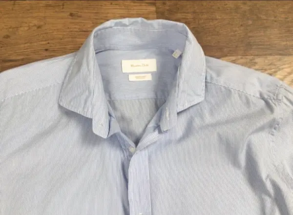 Pánská bavlněná košile Massimo Dutti, světle modrá, vel. L 3